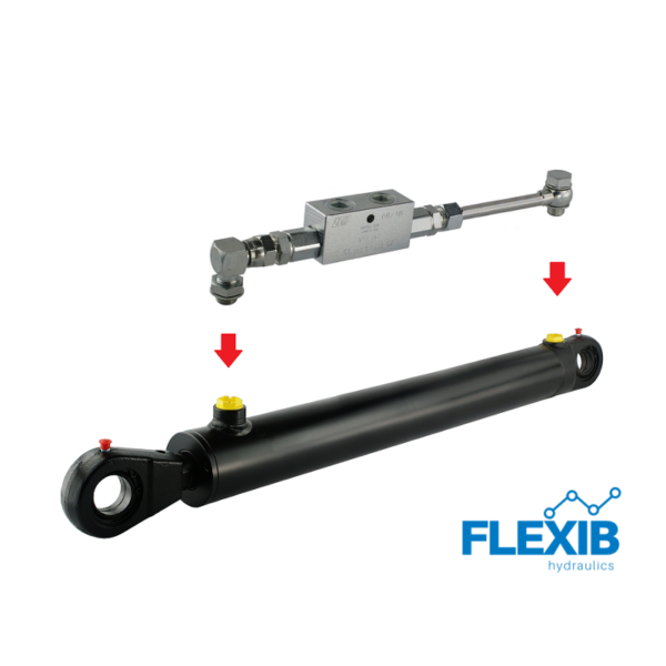 Hüdrosilinder 1182mm  900mm CJ2F-63/36/900, Koos turvaklapiga Hüdrosilindrid 63/36 Hüdrosilindrid