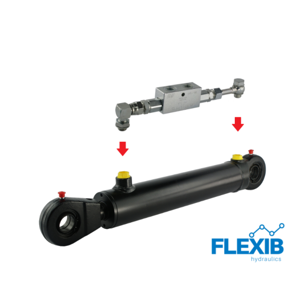 Hüdrosilinder 630mm: 400mm CJ2F-50/28/400, Koos turvaklapiga Hüdrosilindrid 50/28 Hüdrosilindrid