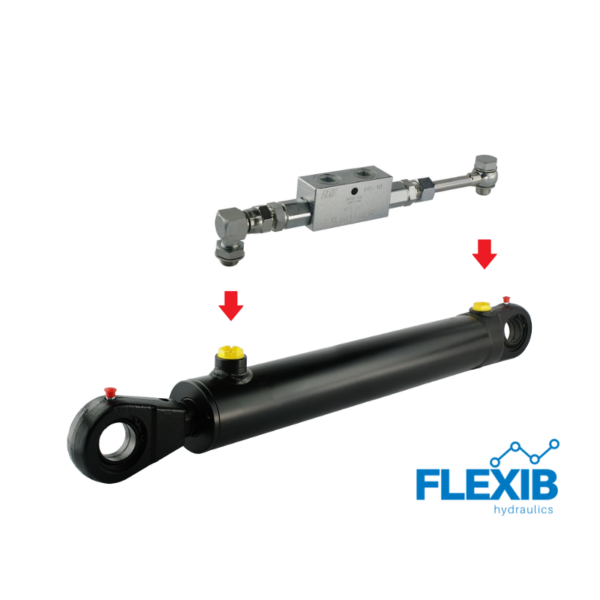 Hüdrosilinder 680mm: 400mm CJ2F-63/36/400, Koos turvaklapiga Hüdrosilindrid 63/36 Hüdrosilindrid