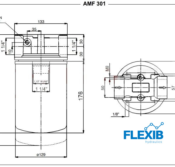 Hüdrauliline filter tagasivoolul 301 CV AMF 1BB606 AHC Universaalsed hüdraulikafiltrid Hüdraulikafiltrid