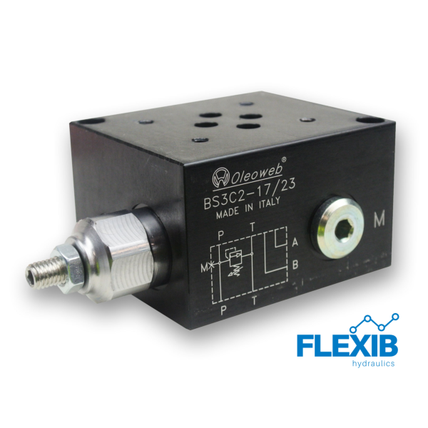 Cetop 3 passage, base plate with safety valve – BS3-C-2-26 BLOCK/MANIFOLD 1 SECTION VALVE (CETOP 3) Hüdraulika