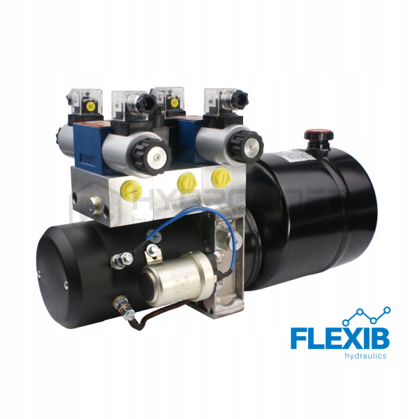 Mobiilne hüdrojaam 24V 2,2kW 2,0cm3 8L kahe + Solenoidklapi ja ujuva sektsiooniga 24V mobiilsed hüdrojaamad